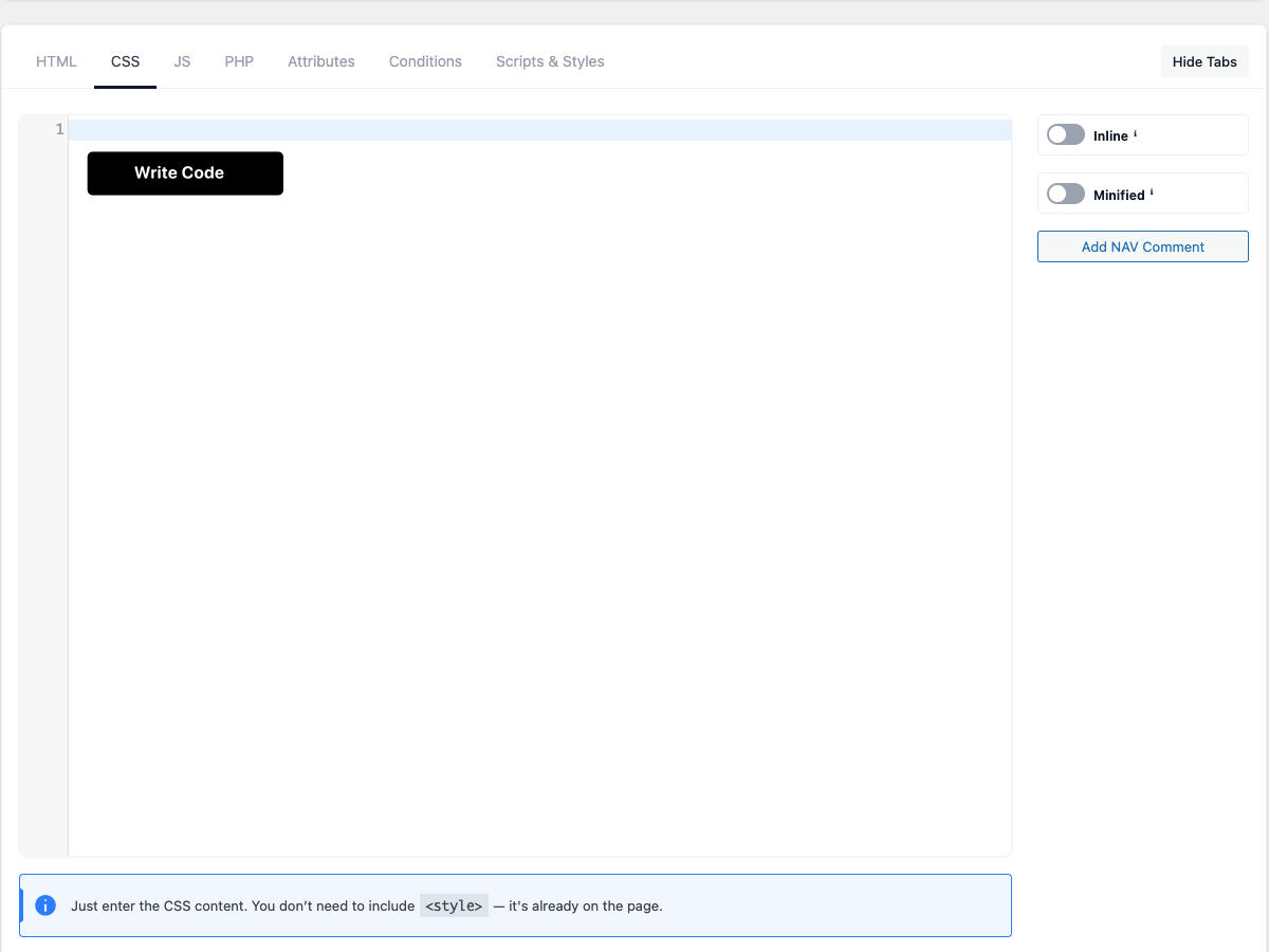 CSS code screenshot