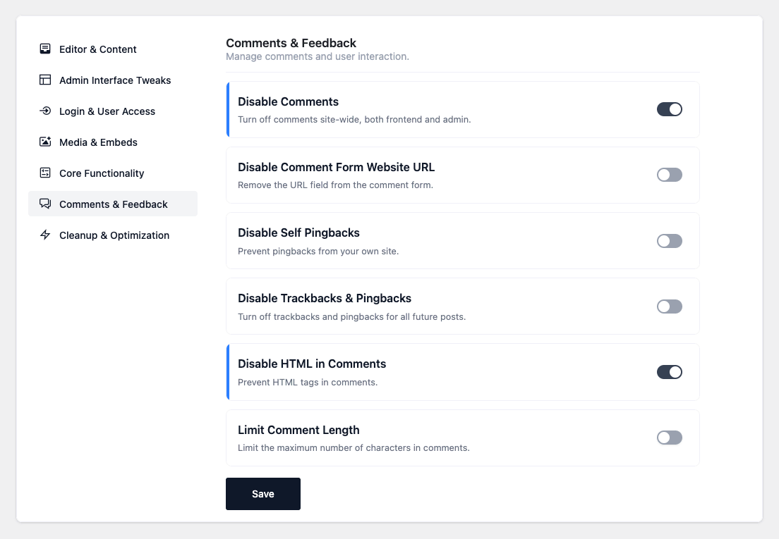Snippets-comments